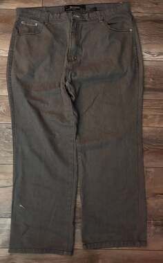 PJ Mark Men's Relaxed Straight Leg Jeans in gray with Embroidered Back Pockets,